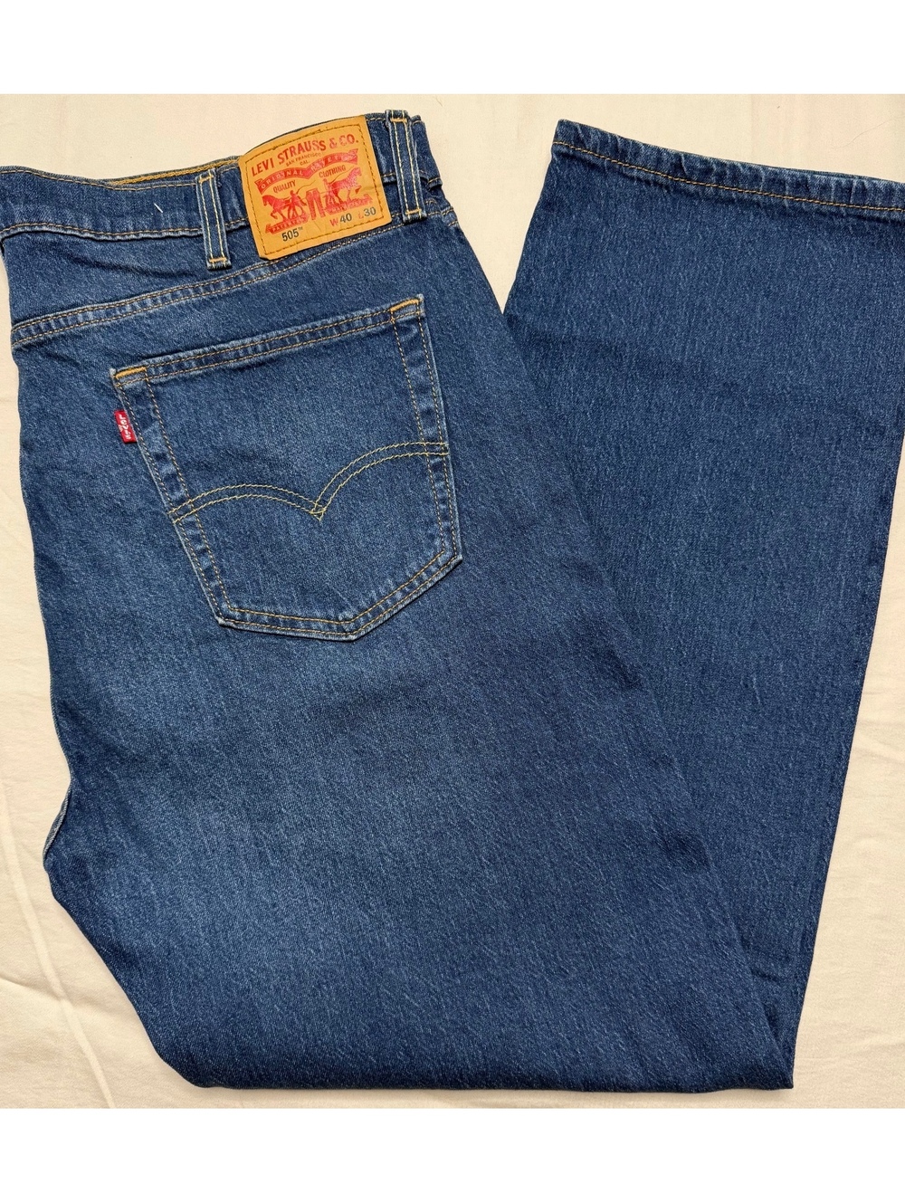 Levi’s 505 Regular Stretch Jeans Men’s 40x30 Medium Wash Straight Leg NWT